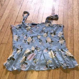 AEO Smocked Ruffle Crop Top